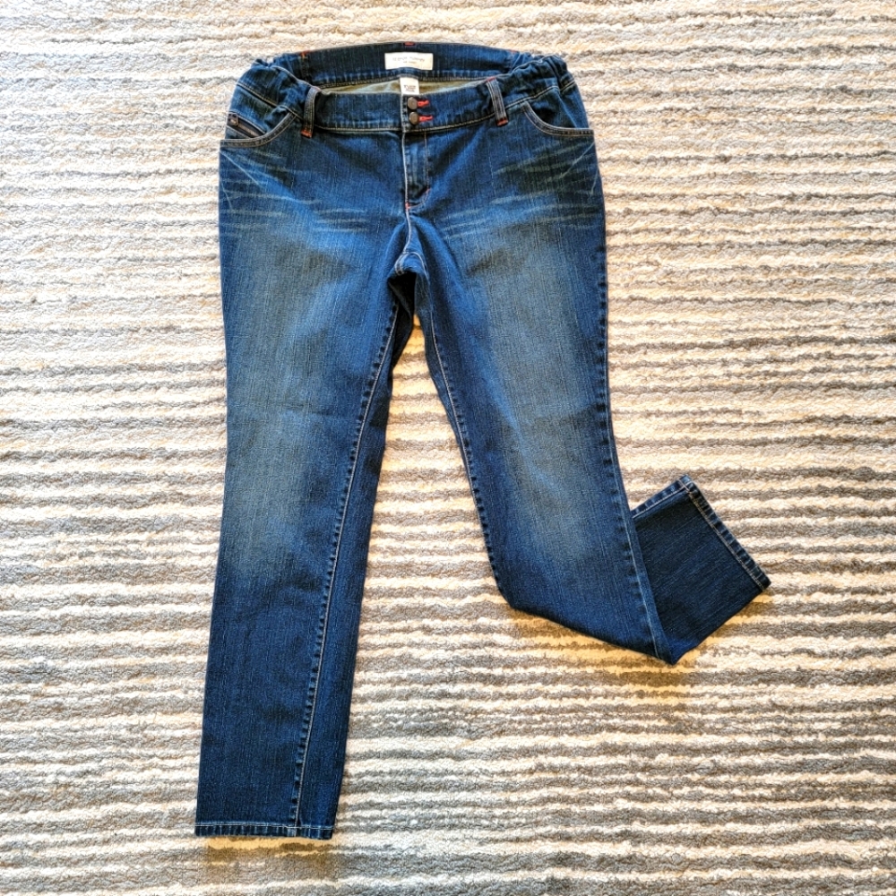 Liz Lange Maternity Jeans Adjustable Waistband- 8